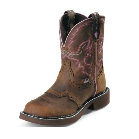 Justin Gypsy Aged Bark Western Cowgirl Boot Womens 7B Pink - Picture 1 of 10